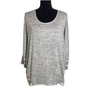 Market & Spruce Ansell Scoop Neck Dolman Knit Top in Gray - Size Large